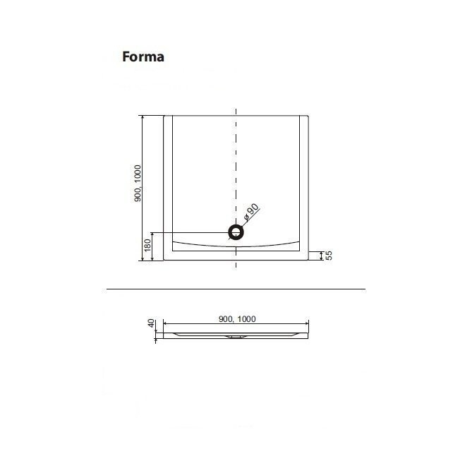 Душевой поддон Excellent Forma 100х100 купить в интернет-магазине Sanbest